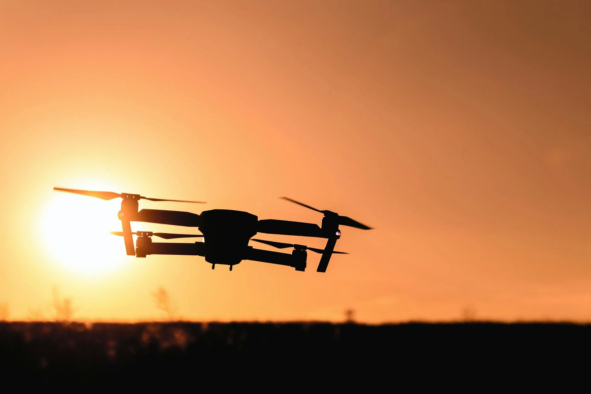 Drone in flight against the sky