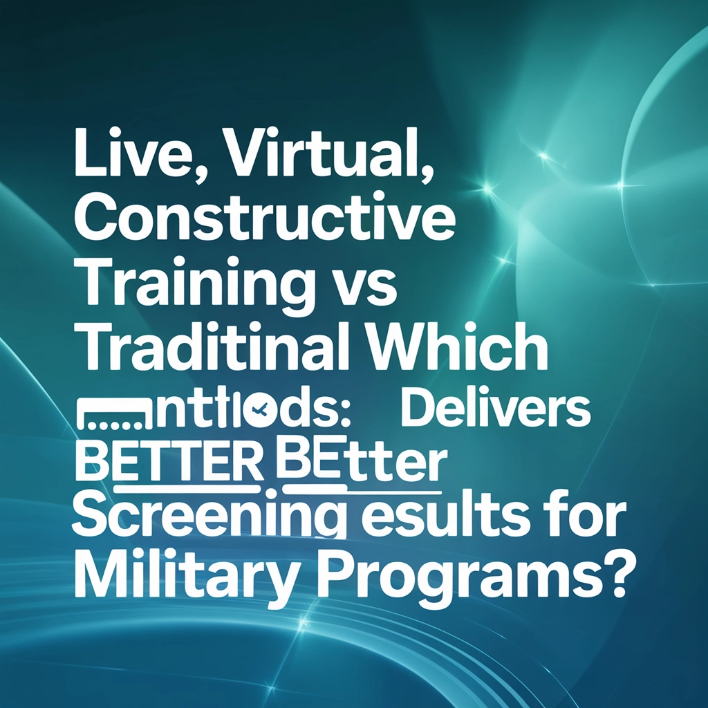 Live, Virtual, Constructive Training vs Traditional Methods: Which Delivers Better Screening Results for Military Programs?